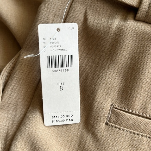 NWT Anthropologie Maeve Tailor Wide Leg Soft Trouser Pants Honey Camel Belt 8 M - Picture 10 of 10